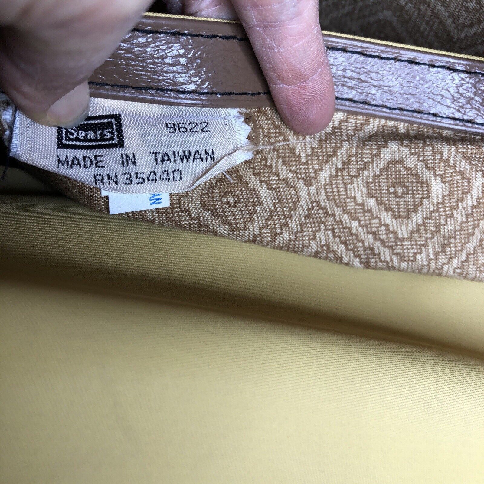 Sears Vtg Sears Briefcase Carry-on Brown Bag FauxLeather 21”x12.5” Size ONE SIZE - 15 Thumbnail