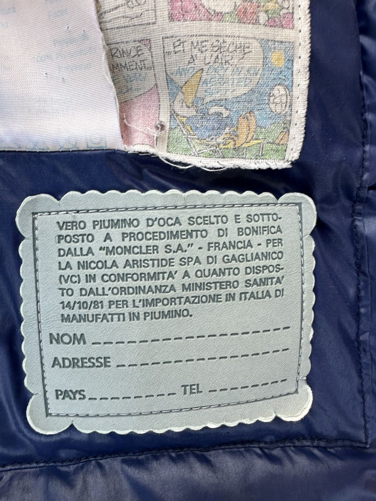 Moncler Grenoble Down Jacket Navy Vintage 1990s
