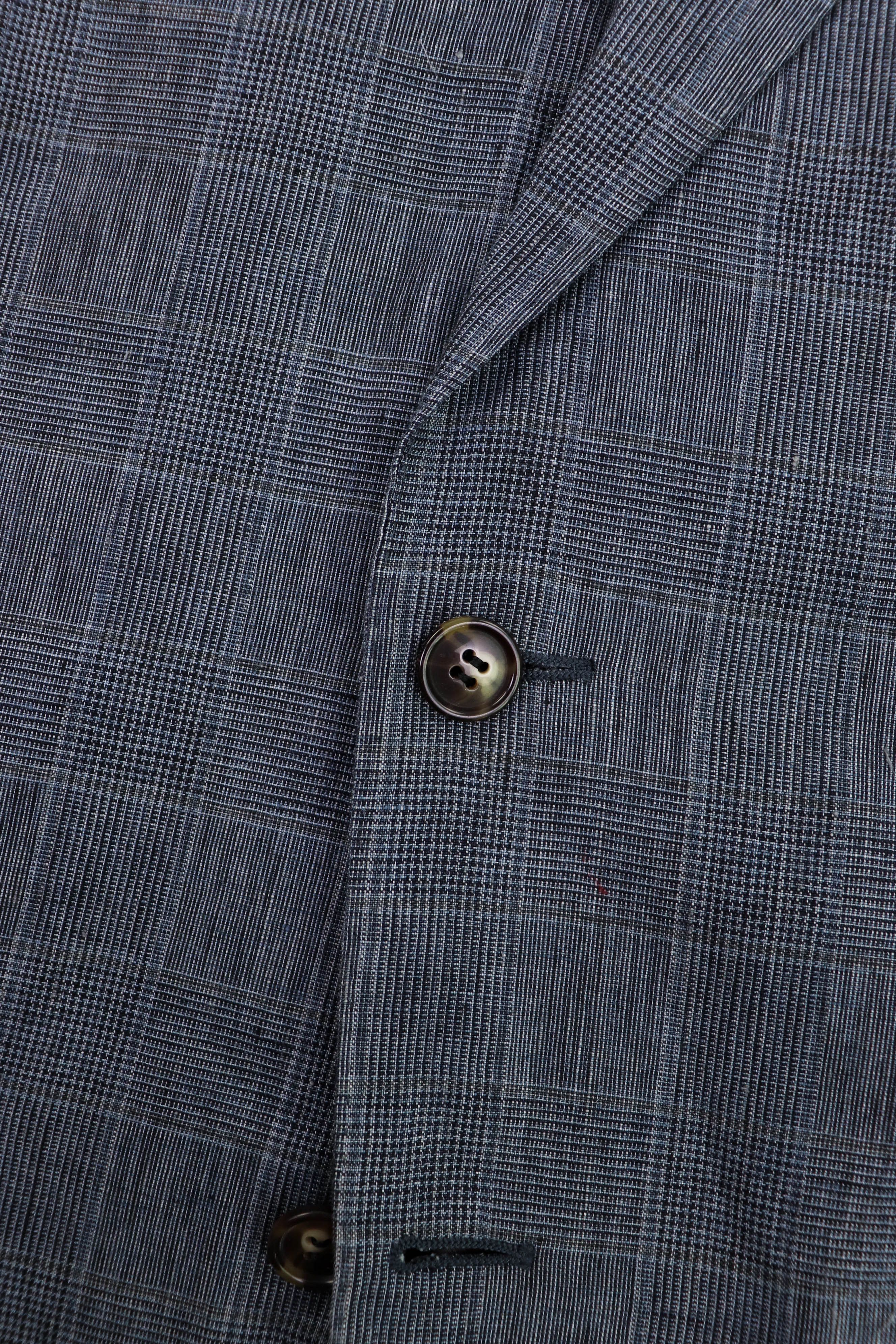Suitsupply Suitsupply Ormezzano Plaid Grey Pure Linen Blazer Jacket Size 38L - 6 Thumbnail
