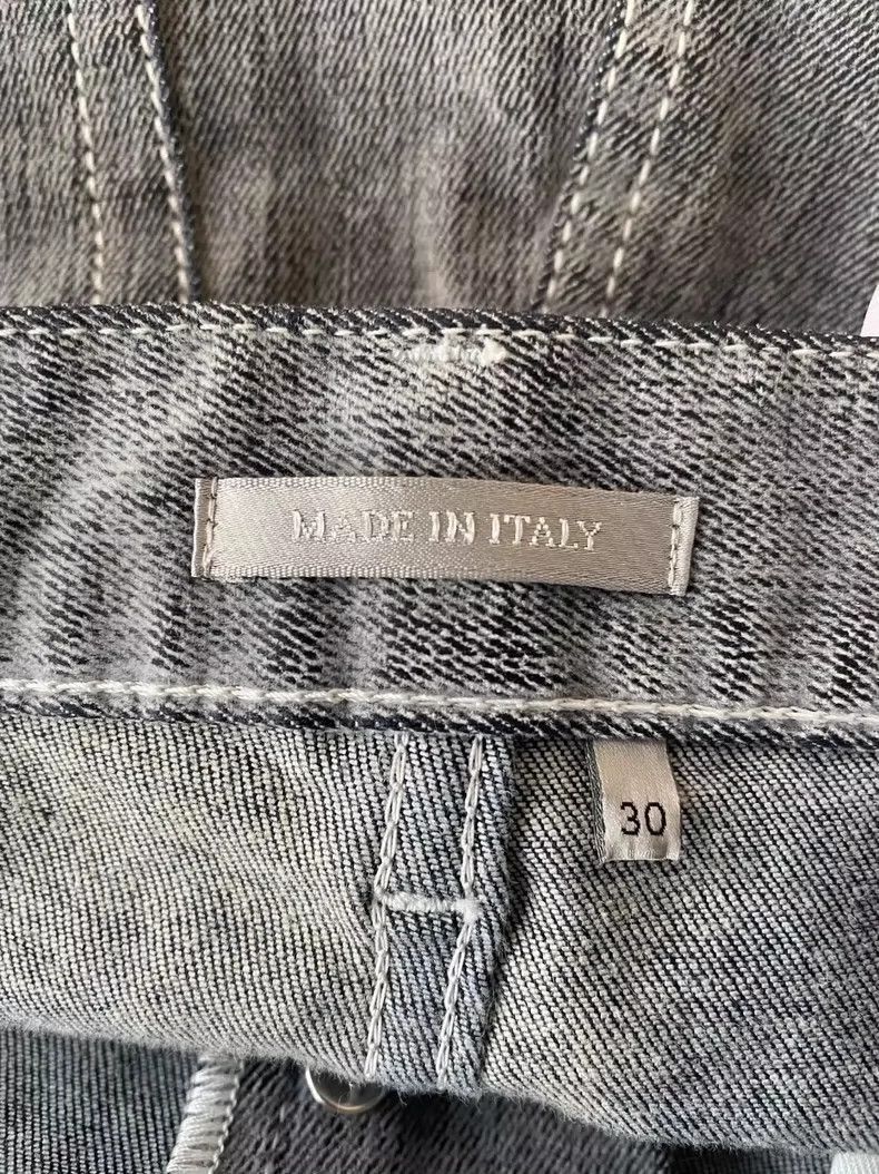 Dior Dior Gray Velvet Embroidered Denim Pants-2505 Size US 30 / EU 46 - 4 Thumbnail