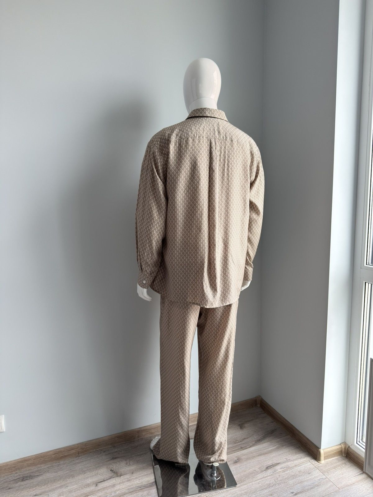 Dior Dior Oblique 100% Silk Set Monogram Beige Pants + Shirt Size US L / EU 52-54 / 3 - 3 Thumbnail