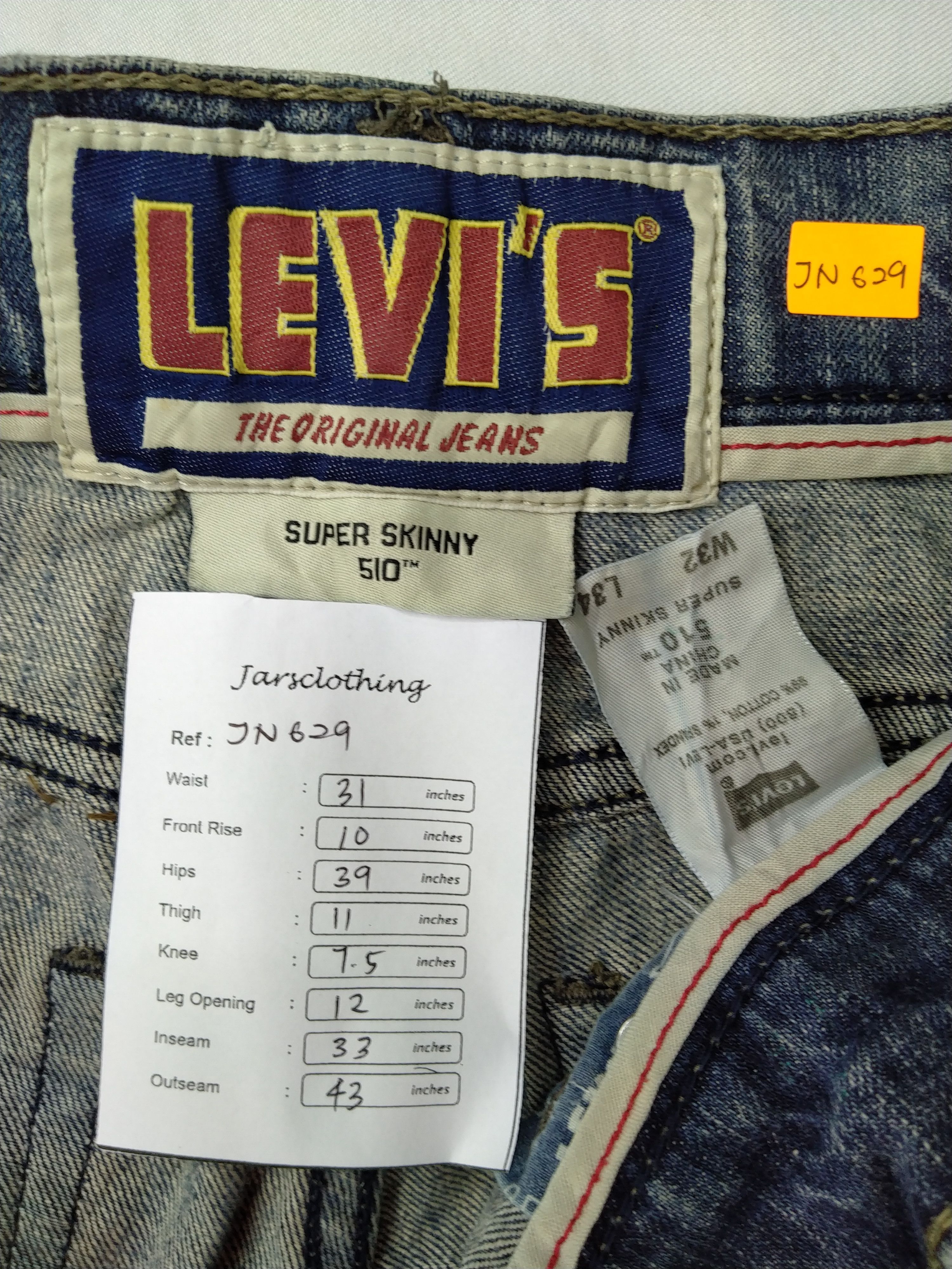 Levi's Levi's Original 510 Super Skinny Denim 31 x 33 -JN629 Size US 31 - 8 Thumbnail