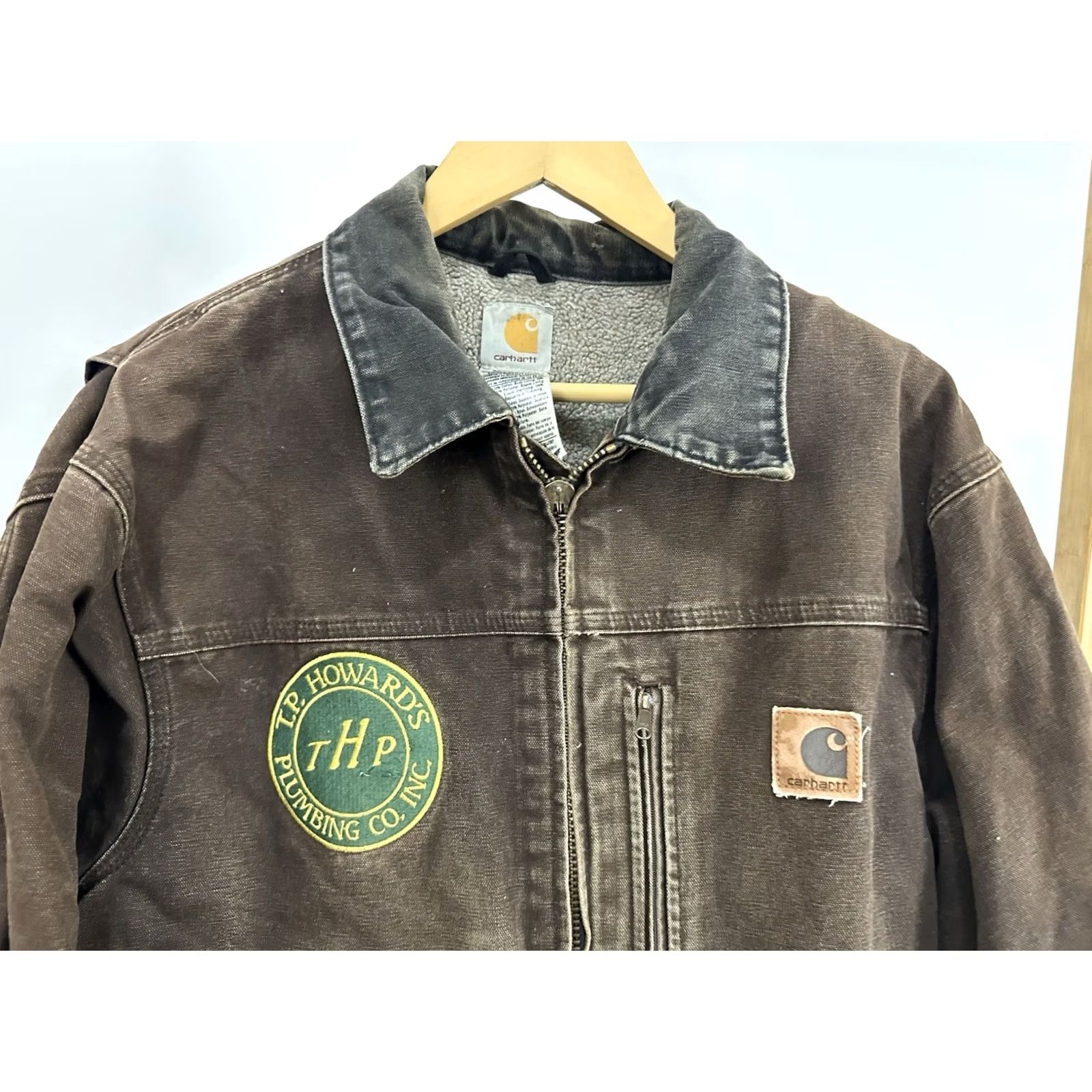 Carhartt VTG Carhartt Jacket Mens L Brown Distressed Sherpa Lined Ridge Faded Canvas Workwear 90s Style Size US L / EU 52-54 / 3 - 4 Thumbnail