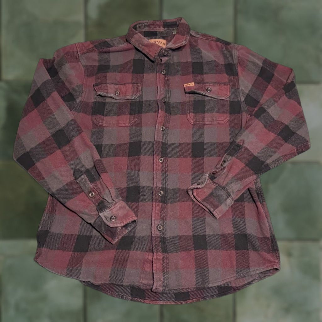 Orvis Orvis Big Bear Shacket Shirt Jacket - Men Large - Multicolor Plaid - Heavyweight Flannel Cotton - Pockets - Button Closure - Fall Winter Outdoor Size US L / EU 52-54 / 3 - 1 Thumbnail