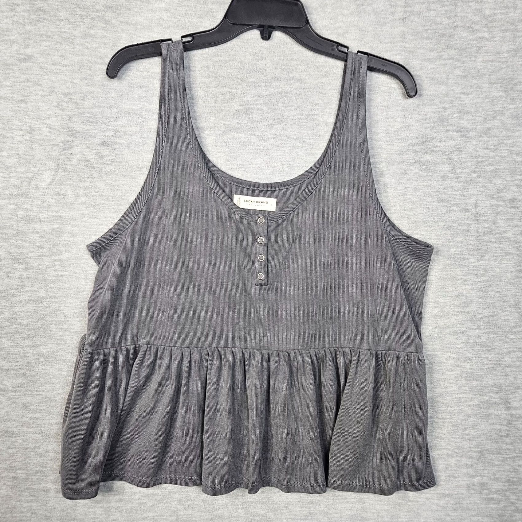Lucky Brand Lucky Brand Women's Tank Top Size L Henley Sleeveless Multicolor Cotton Blend Casual Shirt Size L / US 10 / IT 46 - 2 Thumbnail