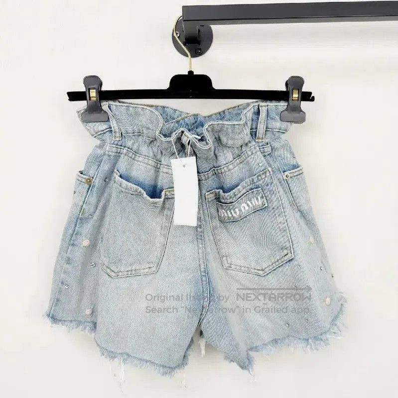 Miu Miu Miu Miu Light Blue Cotton Women's Shorts . Size 23" - 2 Thumbnail