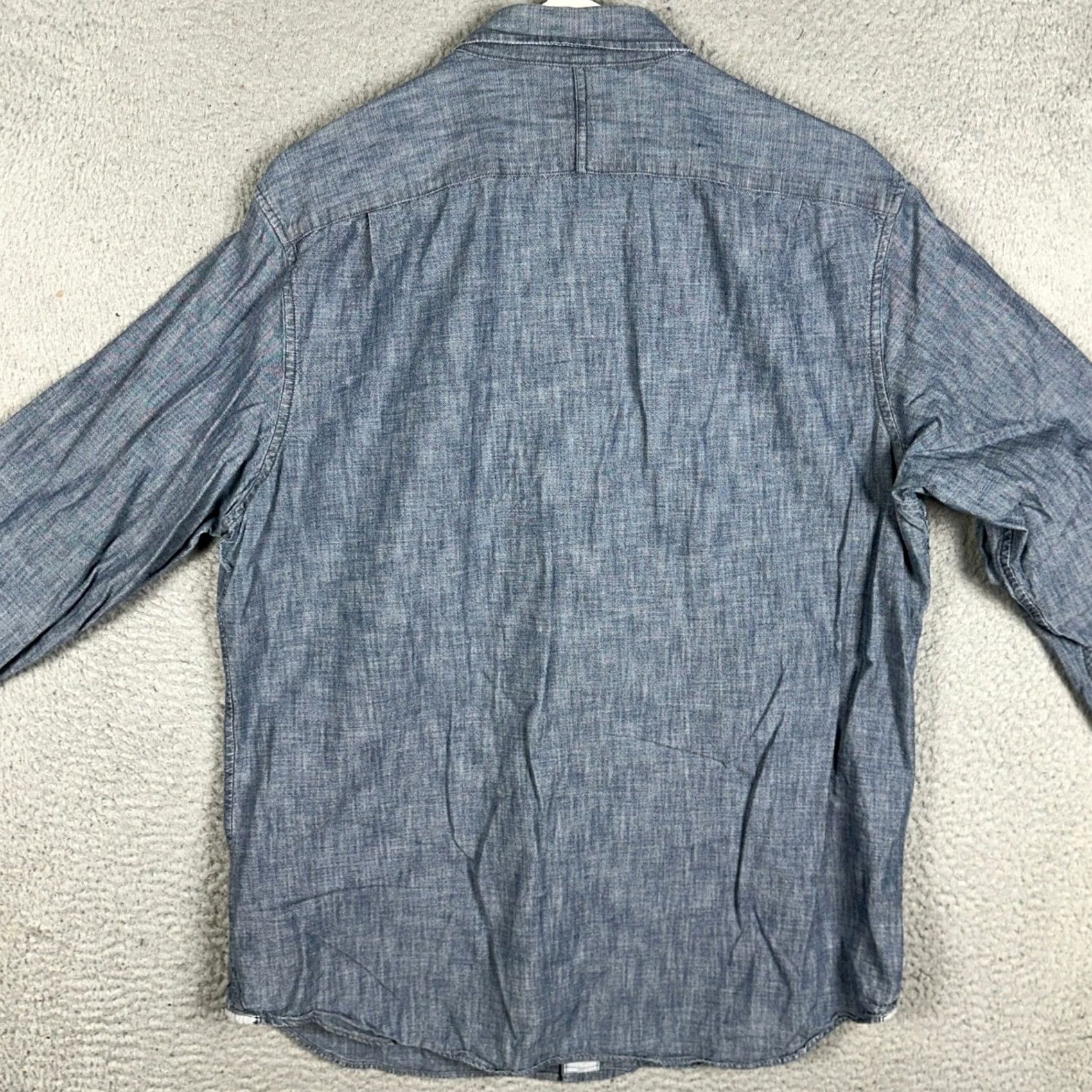 Banana Republic Banana Republic Shirt Mens Large 16-16.5 Blue Denim Button-Up Long Sleeve Shirt Casual Workwear Size 42R - 3 Thumbnail