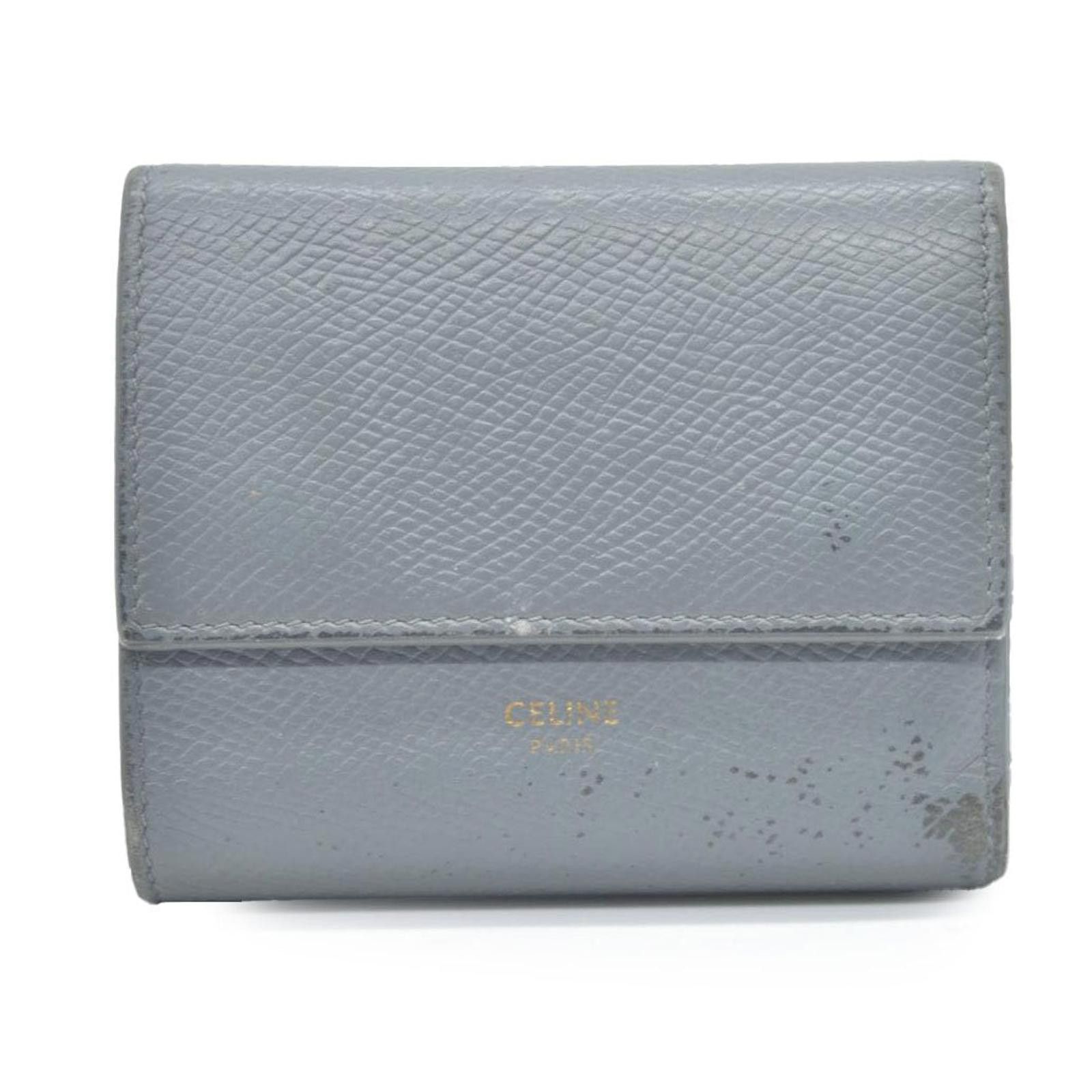 CELINE Small Folded Multifunction Trifold Wallet Gray