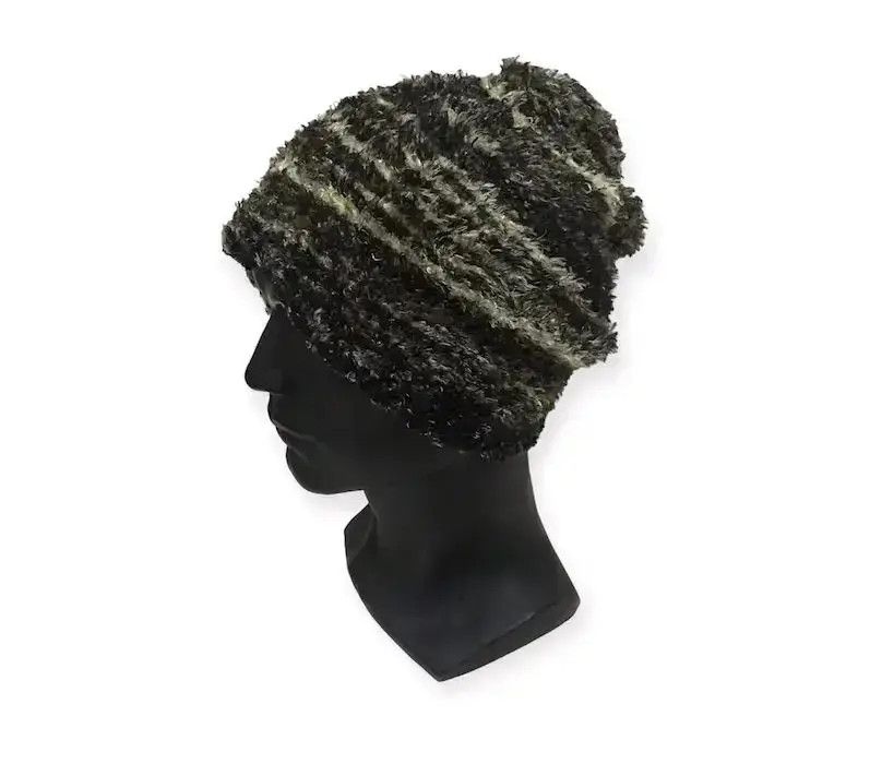 Japanese Brand Japanese Brand Fleece Stripe Beanie Hat Size ONE SIZE - 1 Thumbnail