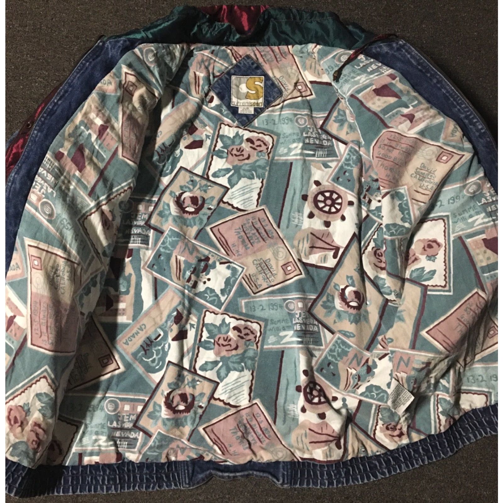 Vintage VINTAGE Current Seen Denim Jean Jacket L Women Long Blue 80s 90s Grunge Biker Western USA Size 36" / US 14 / IT 50 - 7 Thumbnail