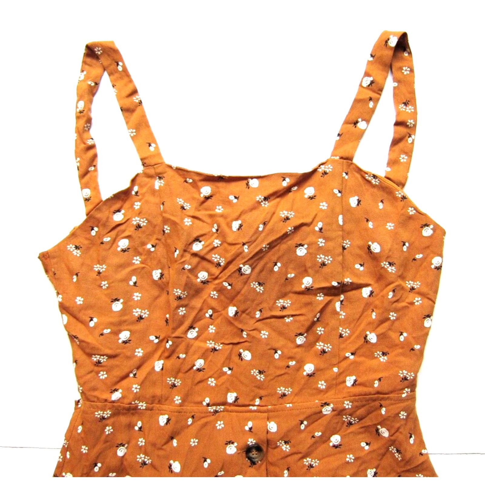 Vintage Baloot Floral Midi Sundress Tank Dress Sun Dress Large Orange White Black Pockets Rayon Dress L Women Size L / US 10 / IT 46 - 4 Thumbnail