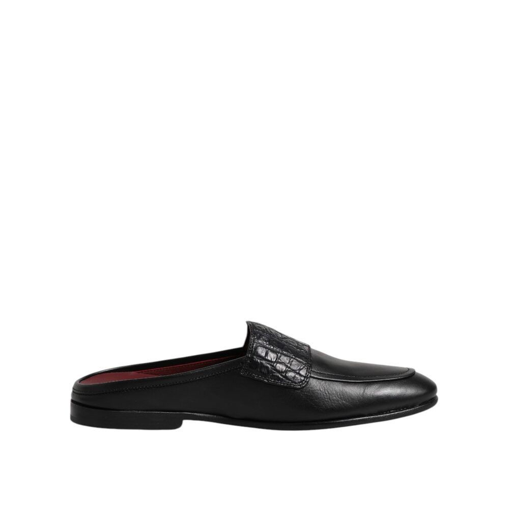 Dolce & Gabbana Dolce & Gabbana Black Calfskin Leather Slip On Loafers Shoes Size US 7 / EU 40 - 7 Thumbnail