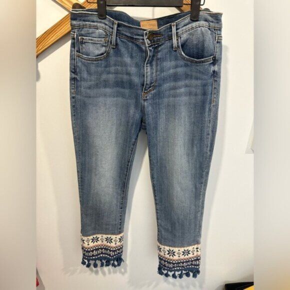 Other LIKE NEW- DRIFTWOOD COLETTE TASSEL HEM BOHO JEANS Size 29" - 1 Thumbnail