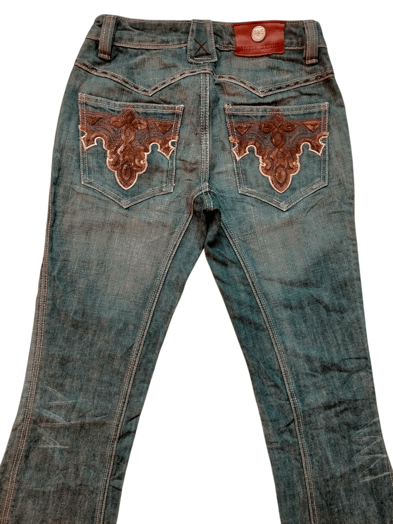 Hysteric Glamour Flare Jeans Antik Denim Embroidered Low rise Boot cut Denim Size US 28 / EU 44 - 9 Thumbnail