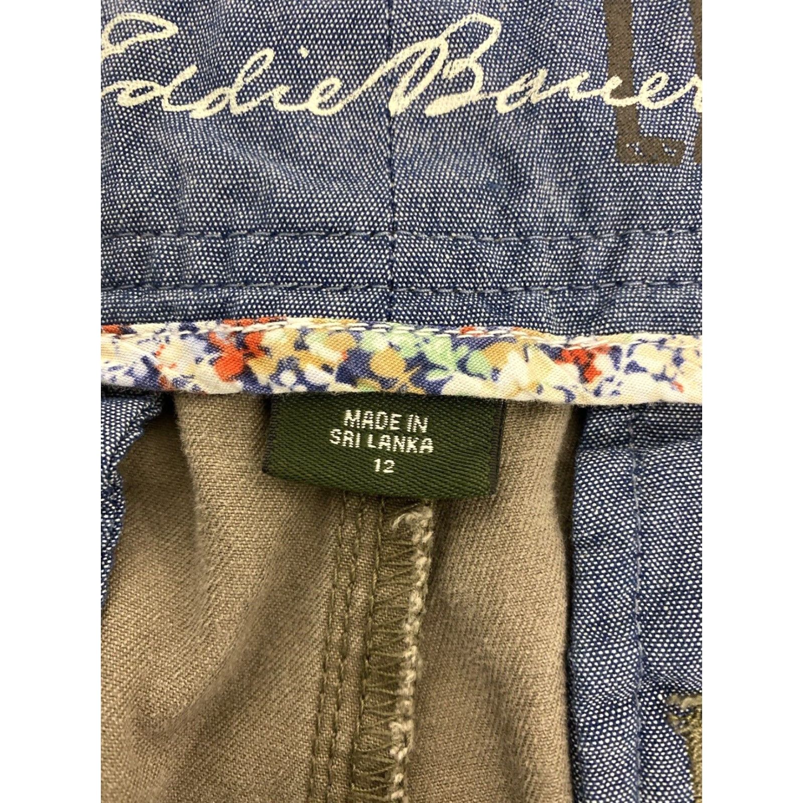Eddie Bauer Eddie Bauer Chino Shorts Women's Size 12 Taupe Cotton Twill Pockets Regular Fit Size 33" - 7 Thumbnail