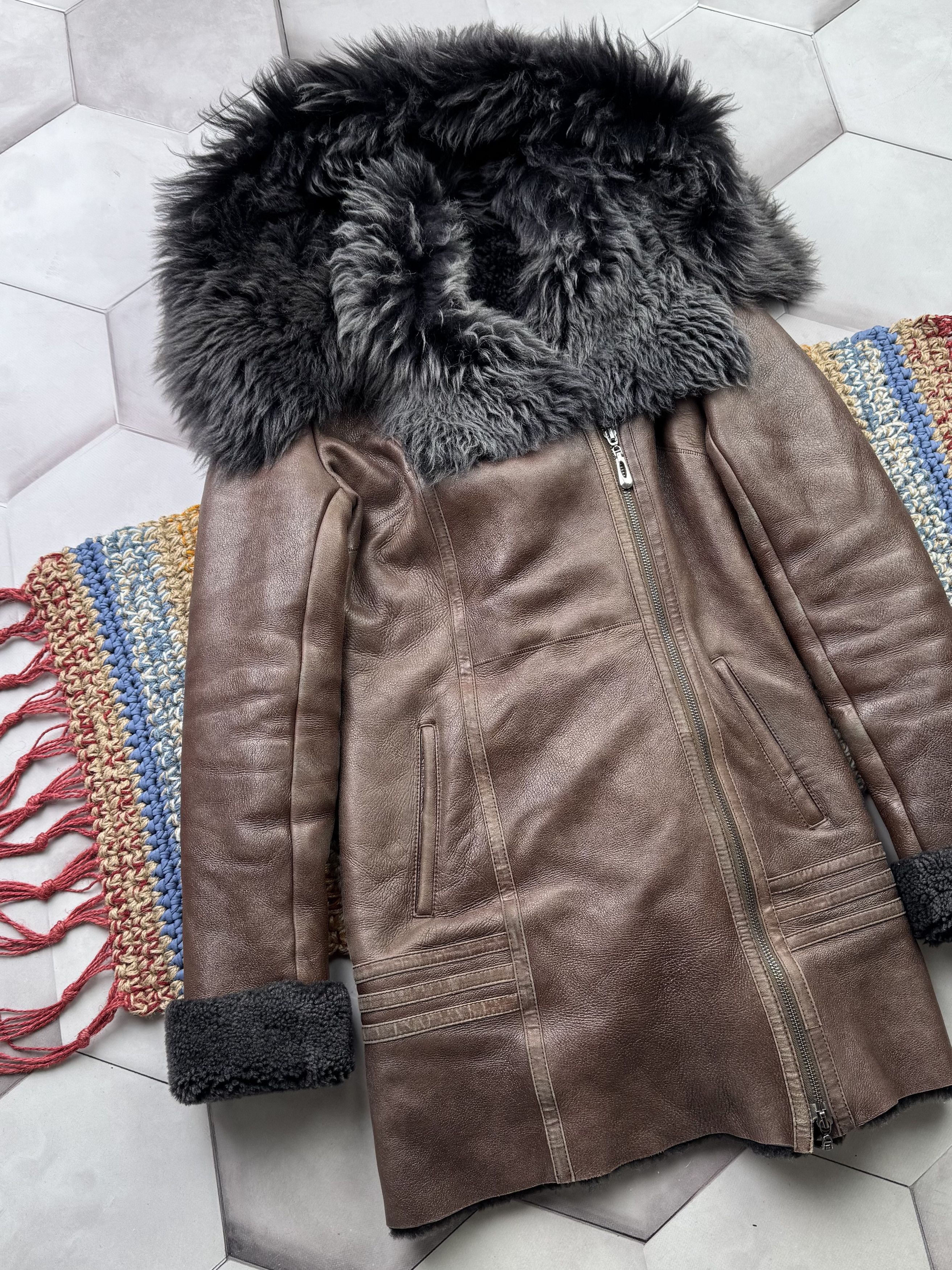 Japanese Brand Vintage Real Sheepskin Coat (E4) Size S / US 4 / IT 40 - 2 Thumbnail
