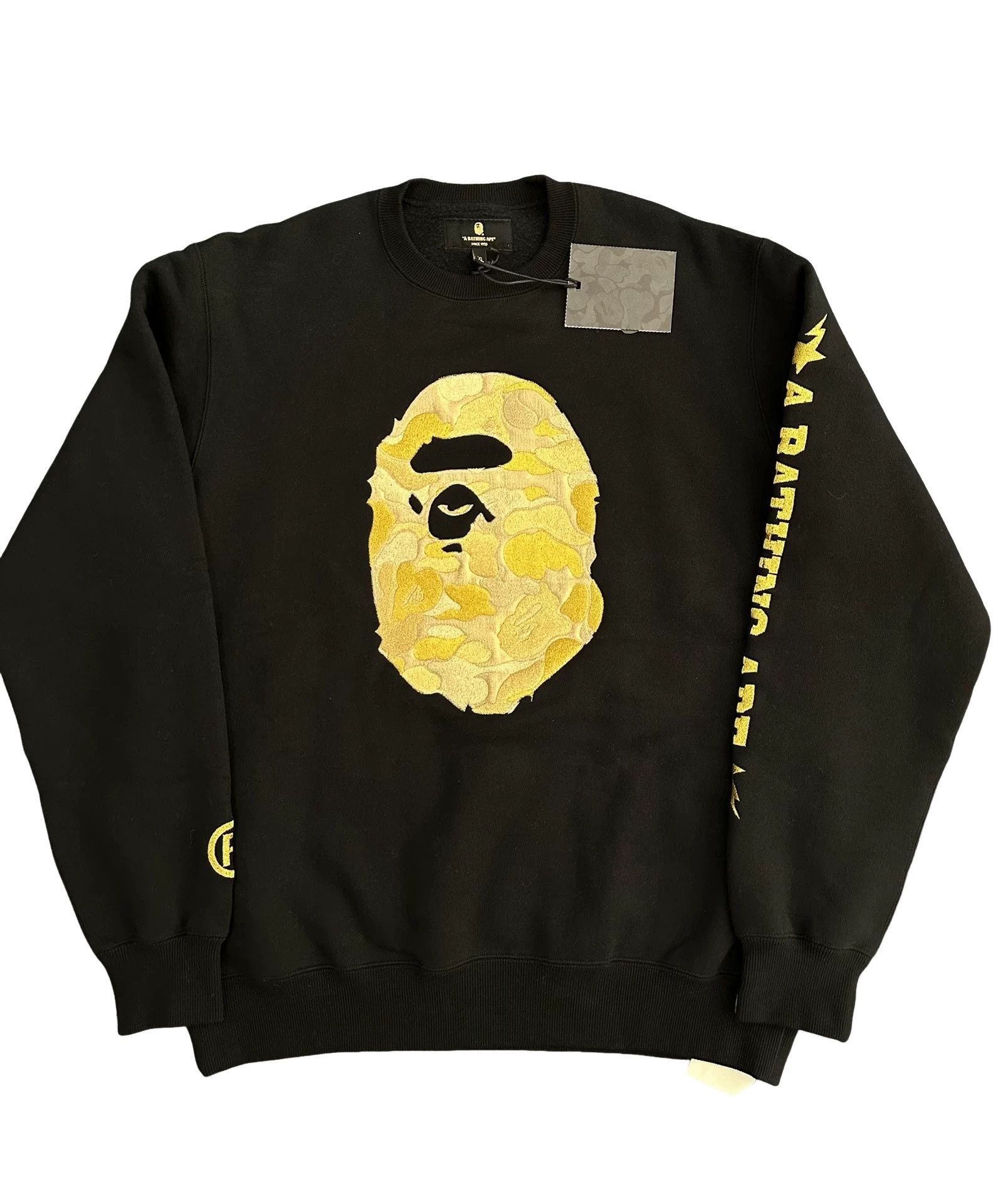 Bape BAPE Gold Embroidered Camo Ape Head Sweatshirt Size XL Size US XL / EU 56 / 4 - 1 Thumbnail