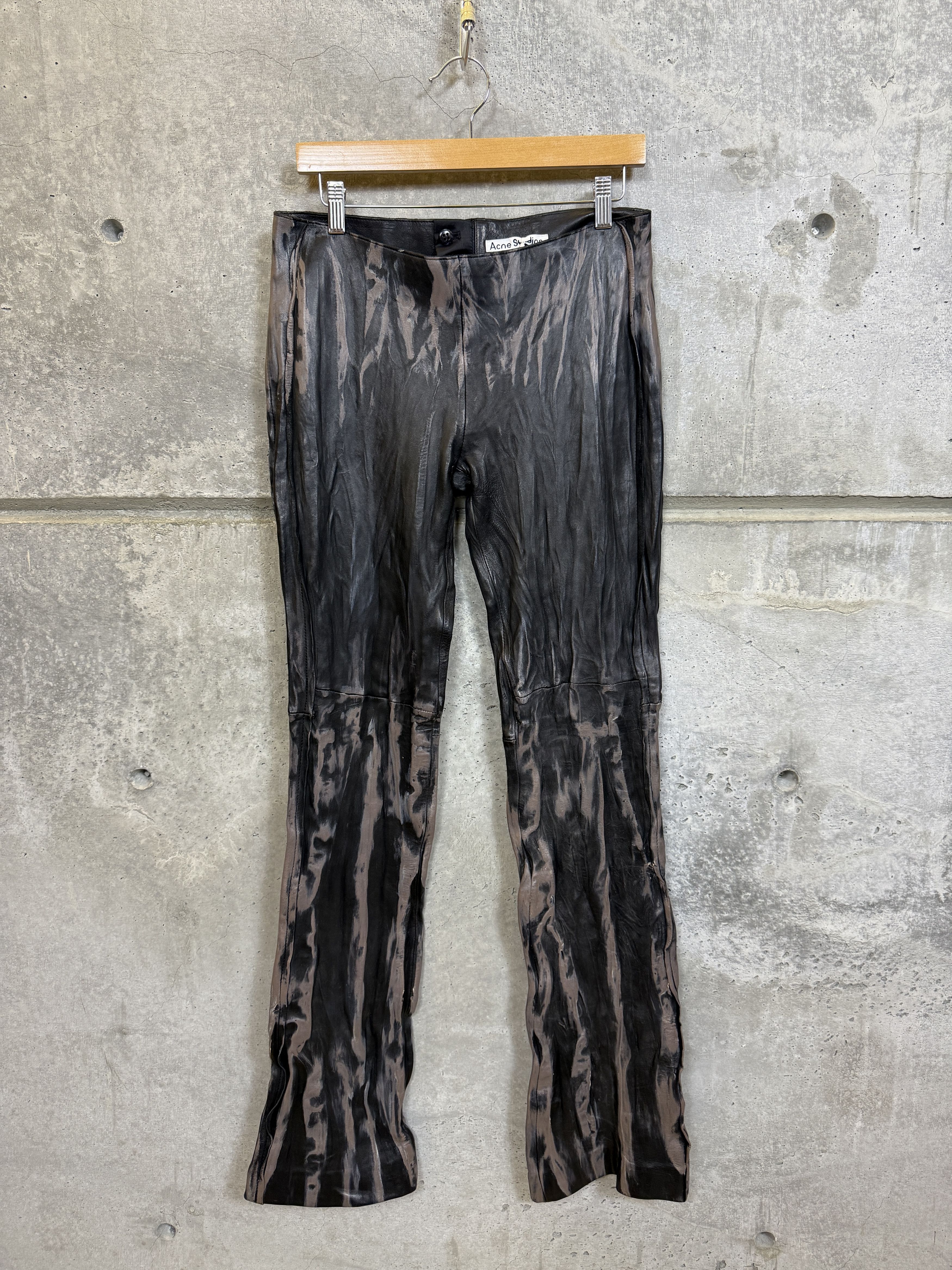 Acne Studios $2150 Acne Studios Distressed Crinkled Leather Pants Size 28" / US 6 / IT 42 - 5 Thumbnail