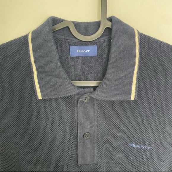 Gant GANT Mesh Knit Short Sleeve Polo Shirt Navy Blue S Size US S / EU 44-46 / 1 - 3 Thumbnail
