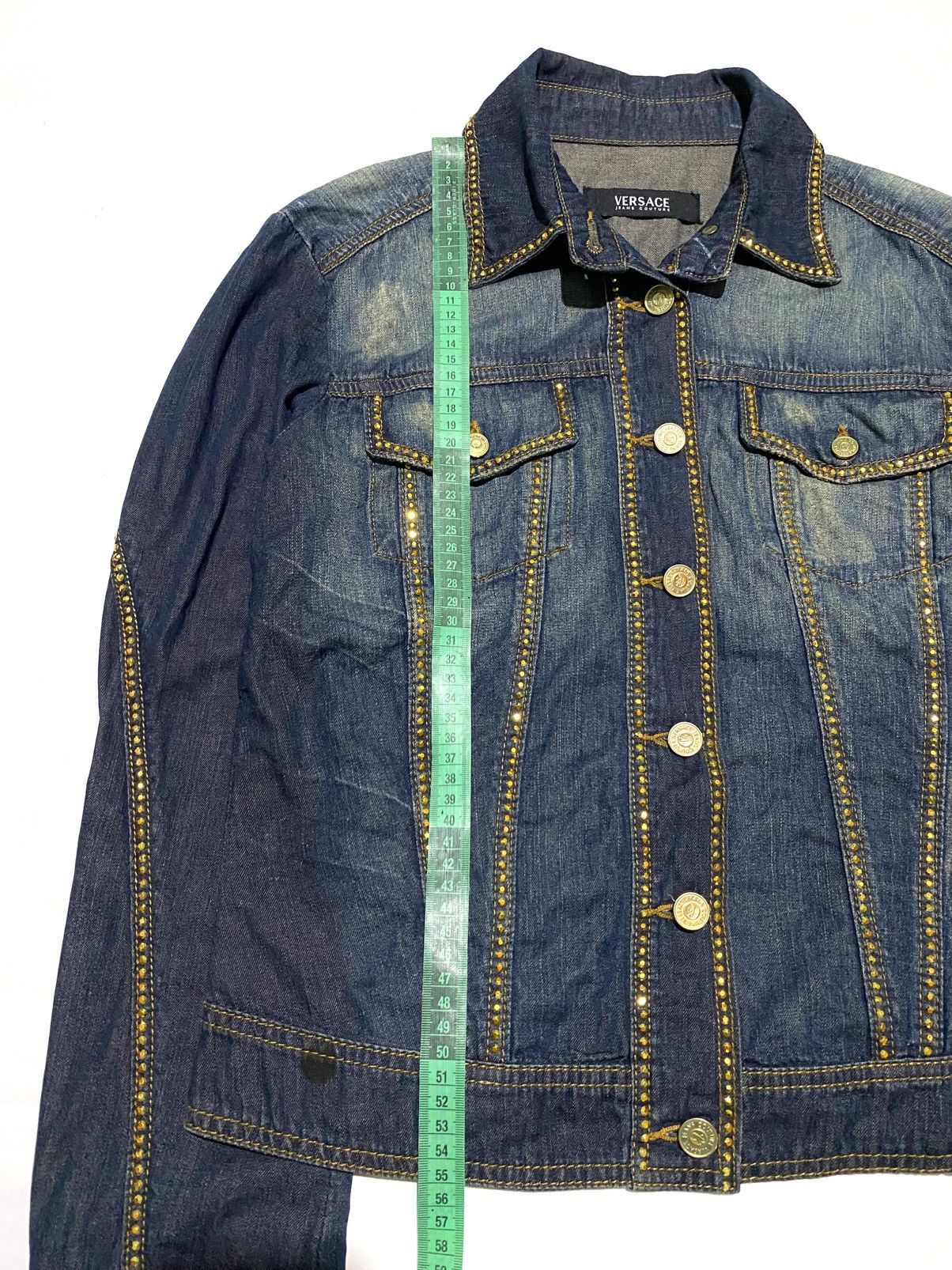 Versace Jeans Couture VERSACE JEAN COUTURE STUDDED DISTRESSED DENIM JACKET Size M / US 6-8 / IT 42-44 - 14 Thumbnail