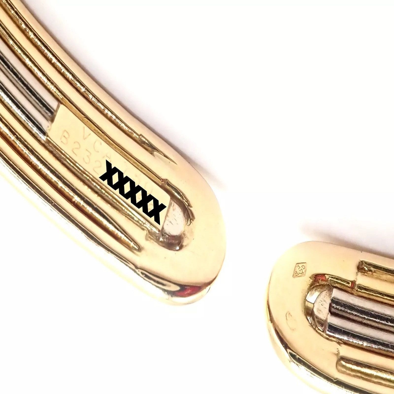 Van Cleef & Arpels 18k Yellow & White Gold Bangle Cuff Bracelet Size ONE SIZE - 10 Thumbnail