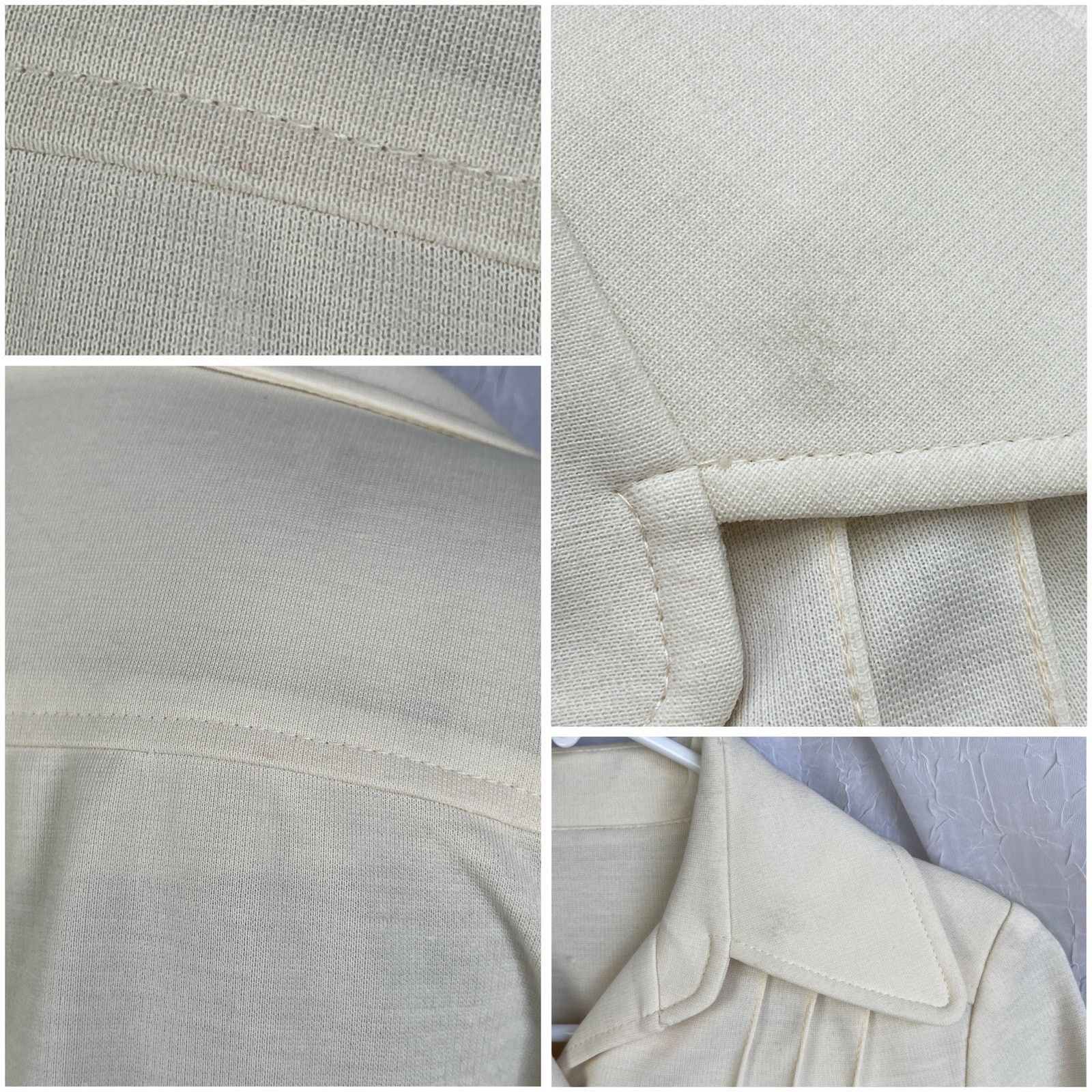 Vintage VTG 70’s Cream Blazer Jacket & High Waist Pants Suit Set XS Size 24" / US 00 / IT 34 - 22 Thumbnail