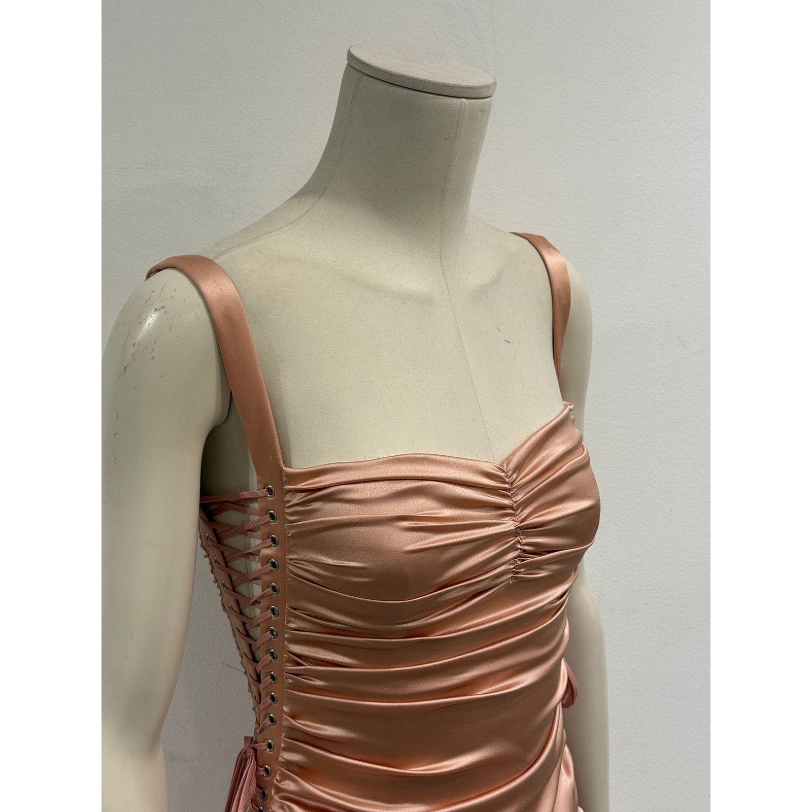 Dolce & Gabbana S/S2003 Dolce & Gabbana lace-up bondage ruched silk dress Size M / US 6-8 / IT 42-44 - 9 Thumbnail