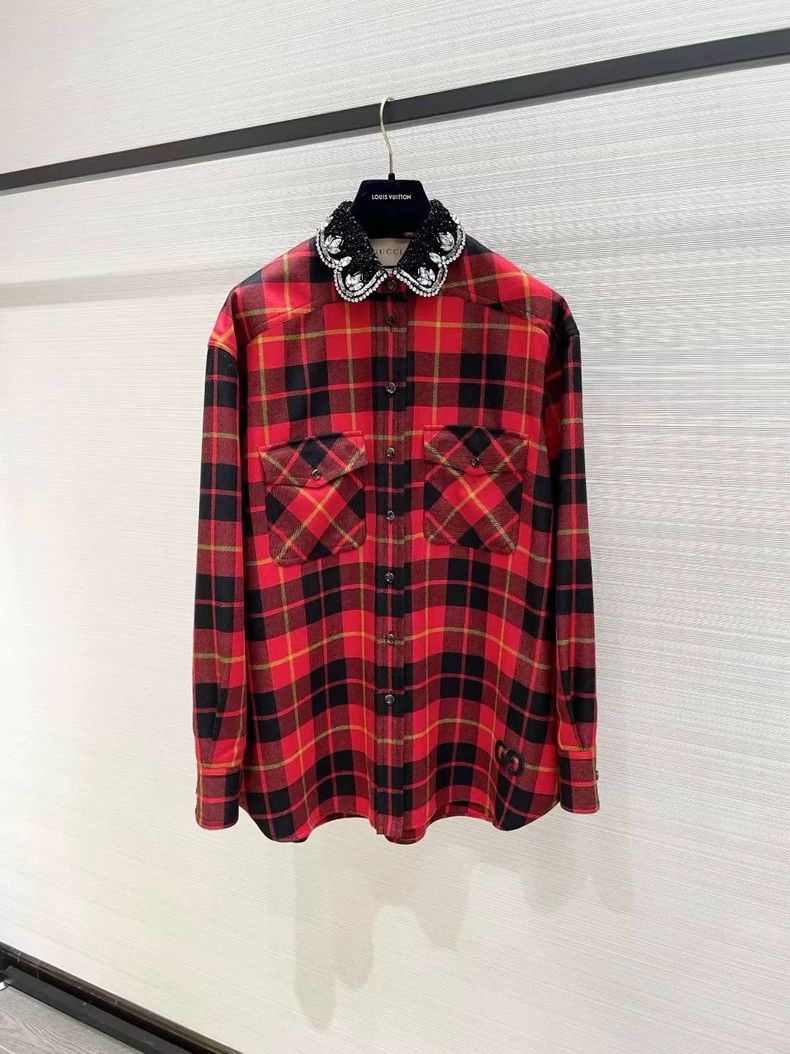 Gucci Gucci Wool plaid shirt Size S / US 4 / IT 40 - 1 Thumbnail
