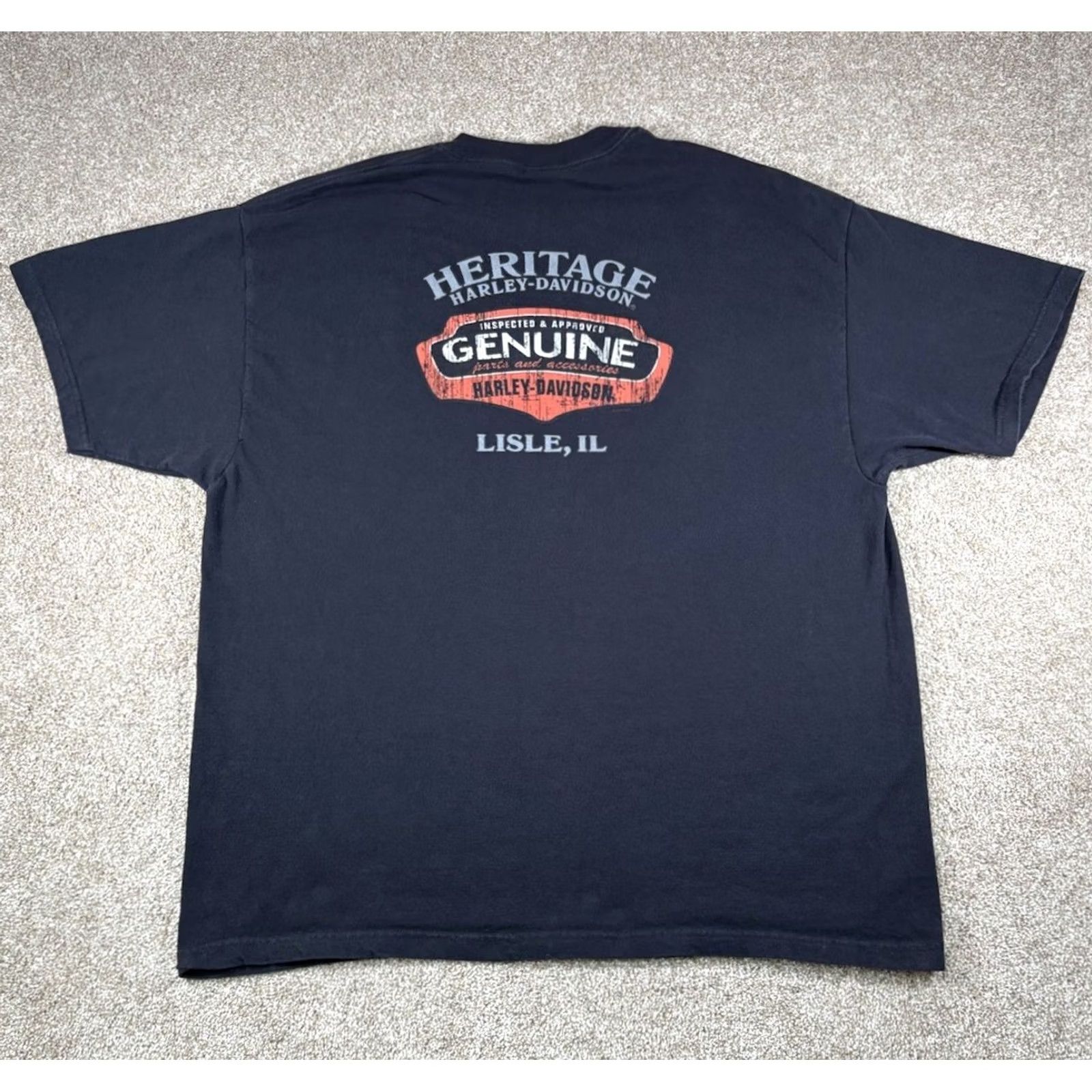 Harley Davidson Harley-Davidson Shirt Mens 2XL Black Short Sleeve Double Sided Logo Lisle IL T-Shirt Biker Motorcycle Vintage No Size US XXL / EU 58 / 5 - 3 Thumbnail