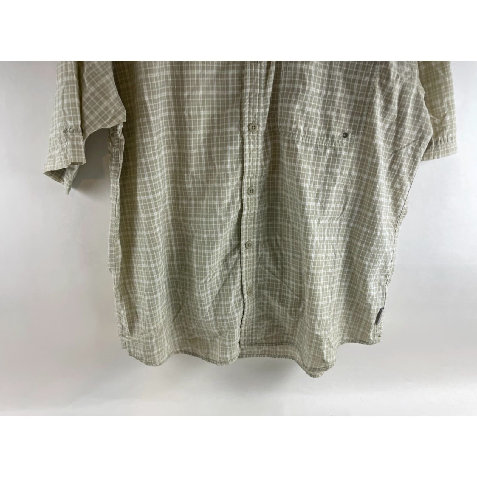 Vintage Columbia Shirt Men's Size Large Greenish Tan White Plaid Button Up Vented Pocket Size US L / EU 52-54 / 3 - 4 Thumbnail