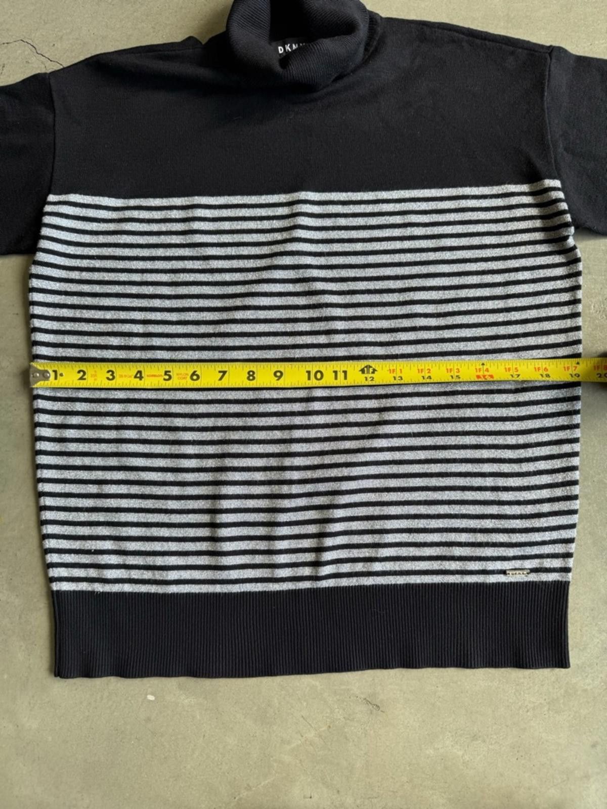 DKNY DKNY / Striped Turtleneck Sweater / Black Silver Size S / US 4 / IT 40 - 5 Thumbnail