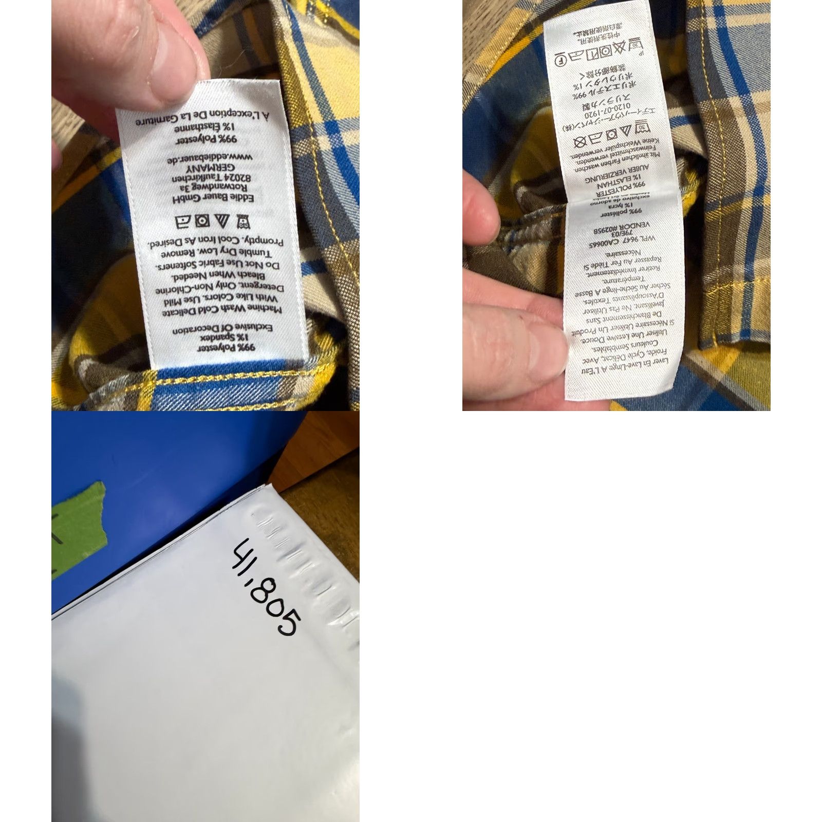 Eddie Bauer Eddie Bauer Shirt Men XL Blue Brown Yellow Plaid Long Sleeve Button Up Shirt Size US XL / EU 56 / 4 - 8 Thumbnail