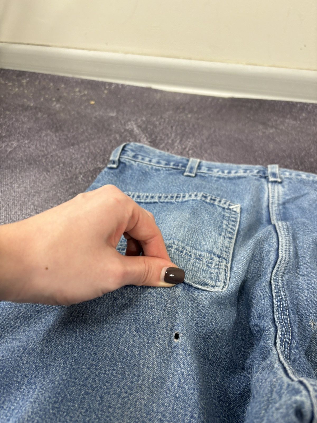 Carhartt Vintage 90s Carhartt USA Blue Insulated Denim Baggy Jeans Size US 36 / EU 52 - 7 Thumbnail