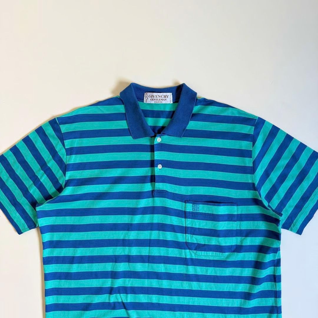 Givenchy GIVENCHY 1980s Striped Short Sleeve Polo Shirt Size US L / EU 52-54 / 3 - 1 Thumbnail