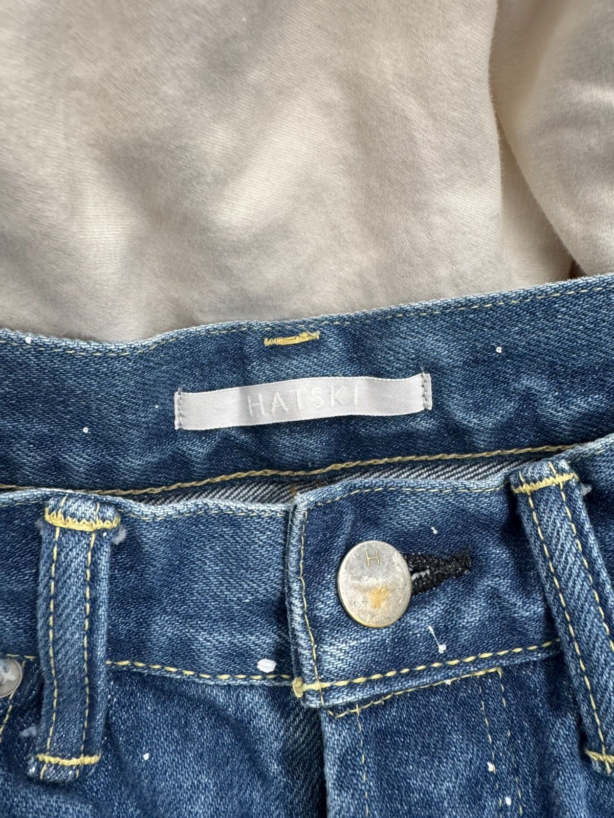HATSKI Straight Selvedge Denim - Used Wash Hand Painted FW24 Size US 30 / EU 46 - 4 Thumbnail