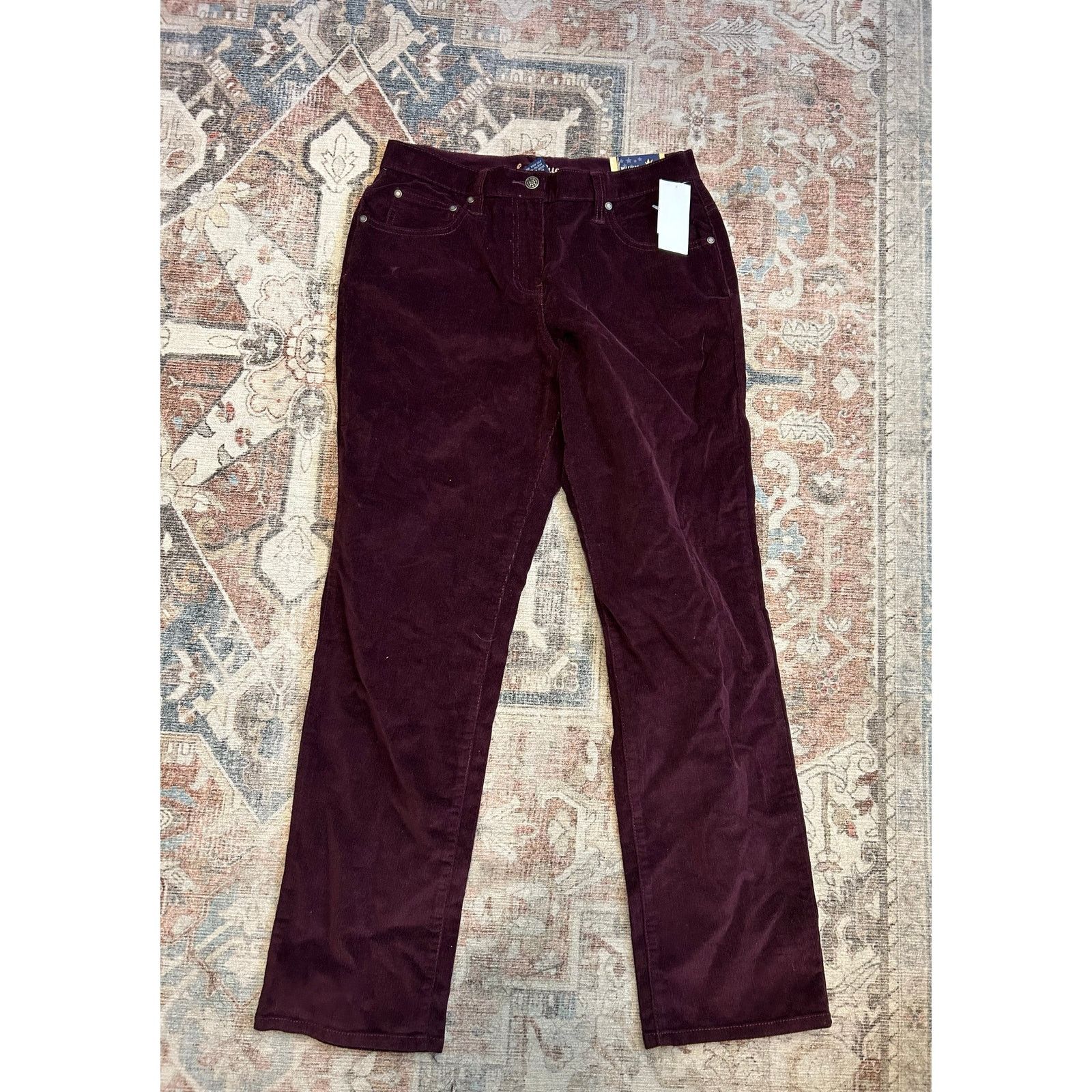 All Blues Fashion Bug, L.A. Blue NWT Purple Corduroy Pants, Sz 10 Size 32" / US 10 / IT 46 - 1 Thumbnail