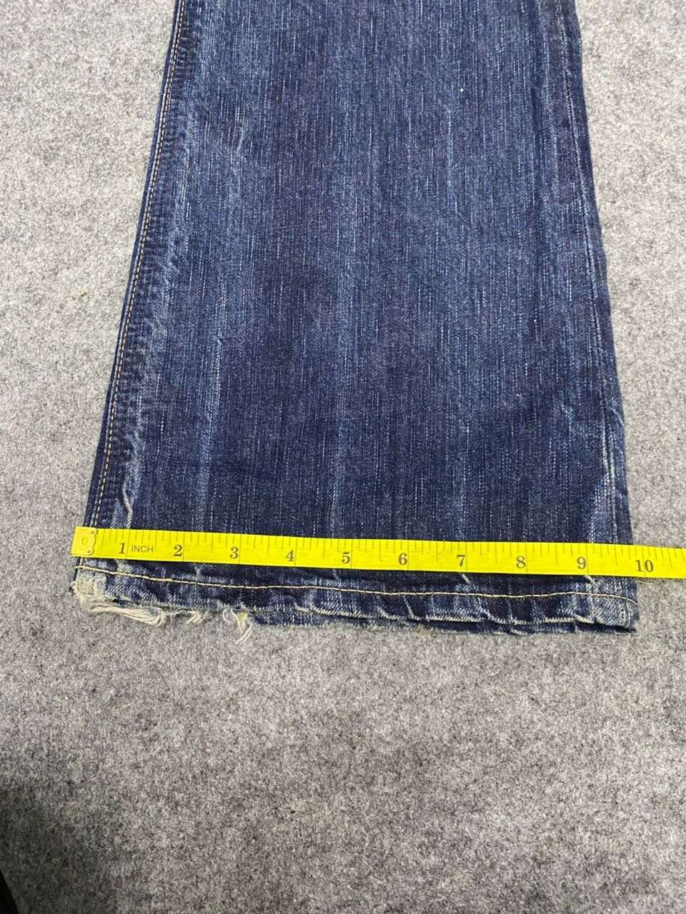 Edwin 💥Flare💥Vintage Edwin 503 Blue Trip Distressed denim Size US 35 - 8 Thumbnail