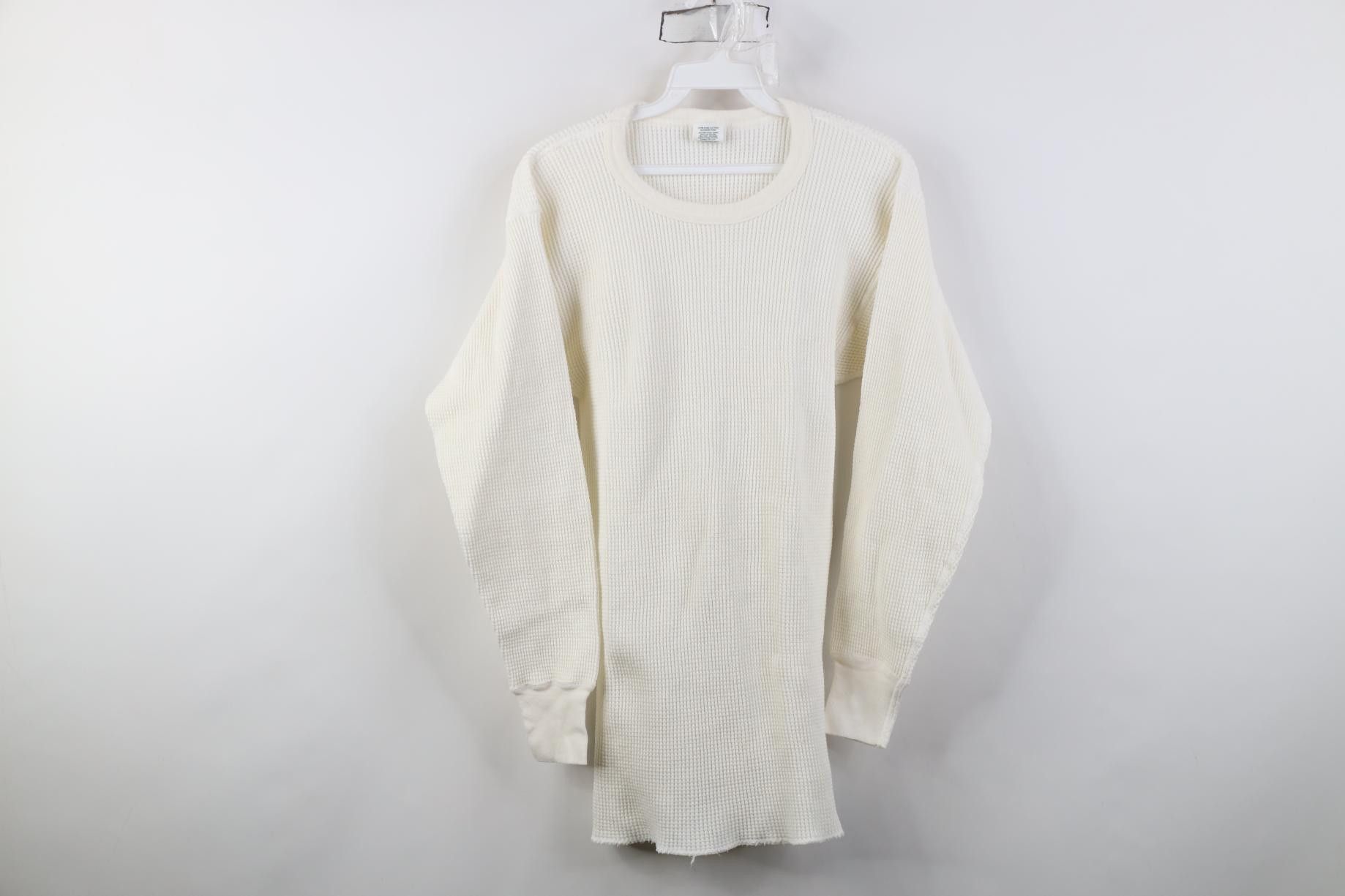 Vintage Vintage 90s Streetwear Waffle Knit Long Sleeve T-Shirt USA Size US L / EU 52-54 / 3 - 1 Thumbnail