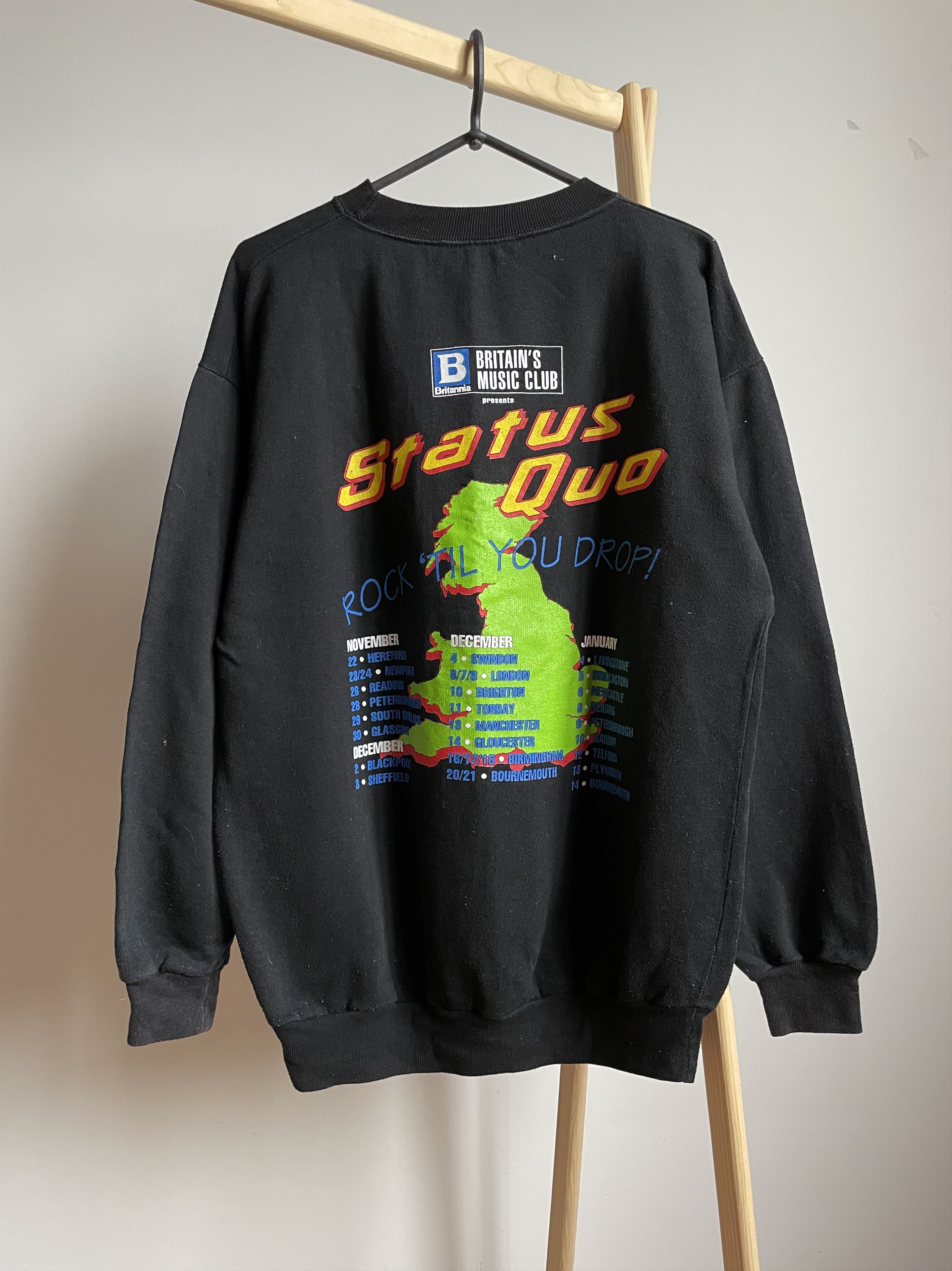 Band Tees Status Quo Rock Til' You Drop Vintage 1991 Tour Sweatshirt Size US XL / EU 56 / 4 - 2 Thumbnail