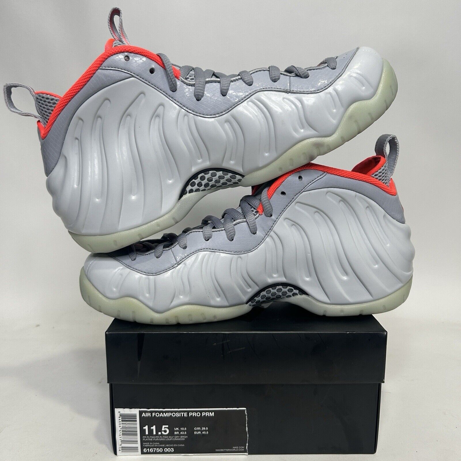 Nike Nike Air Foamposite Pro Premium “Pure Platinum” 2024 Size US 11.5 / EU 44-45 - 3 Thumbnail