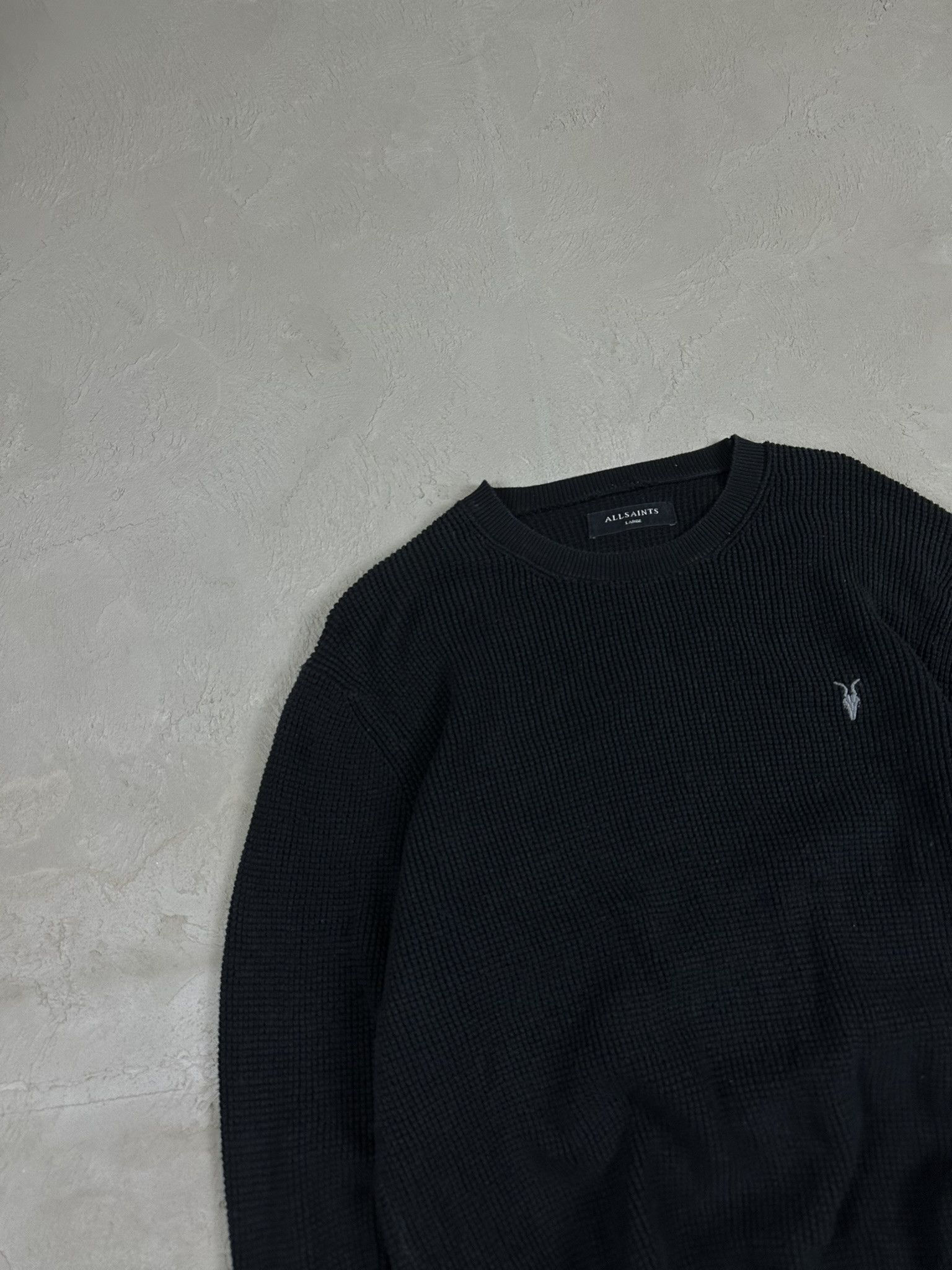 Allsaints Allsaints Cotton Boxy Logo Knit Sweater Size US L / EU 52-54 / 3 - 6 Thumbnail