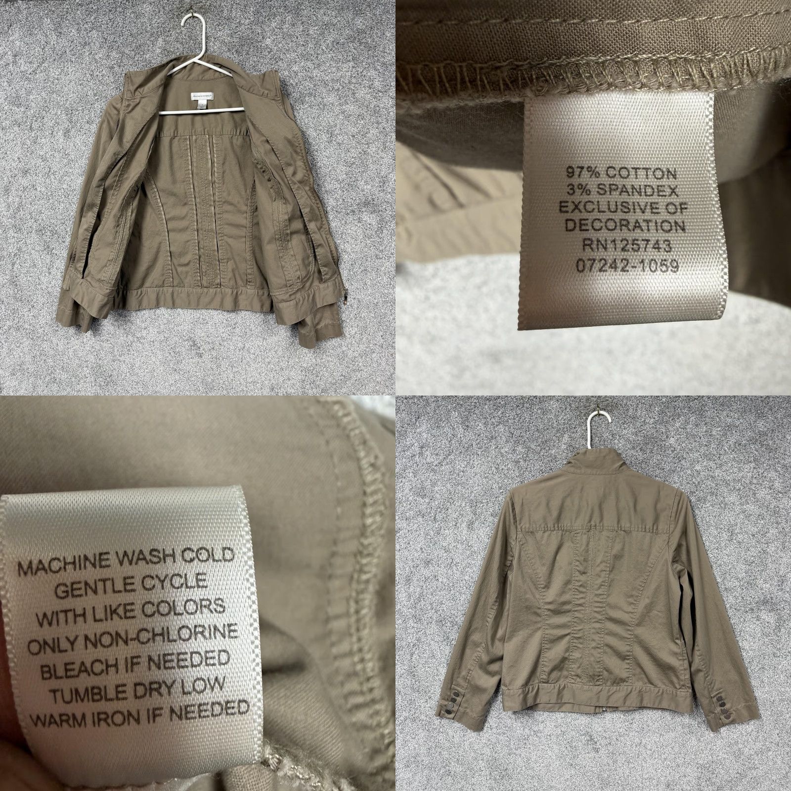 Vintage Christopher & Banks Field Jacket Womens M Beige Twill Full Zip Utility Outdoor Jacket Size M / US 6-8 / IT 42-44 - 8 Thumbnail
