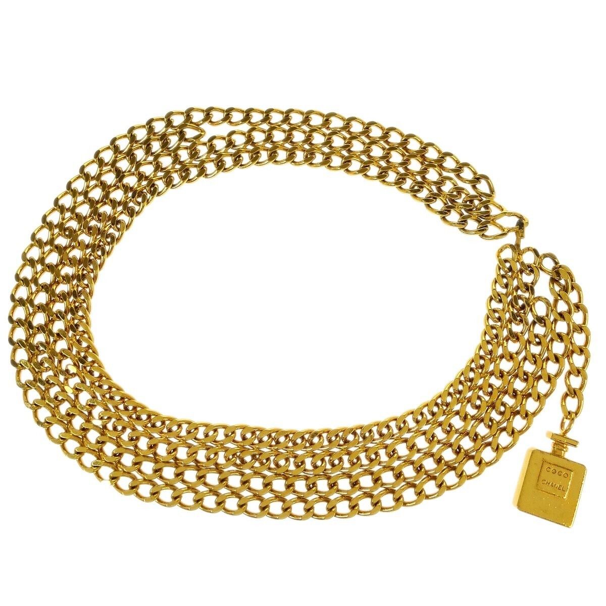 Chanel Chanel Vintage Perfume Bottle Charm Chain Belt Metal Size ONE SIZE - 1 Thumbnail