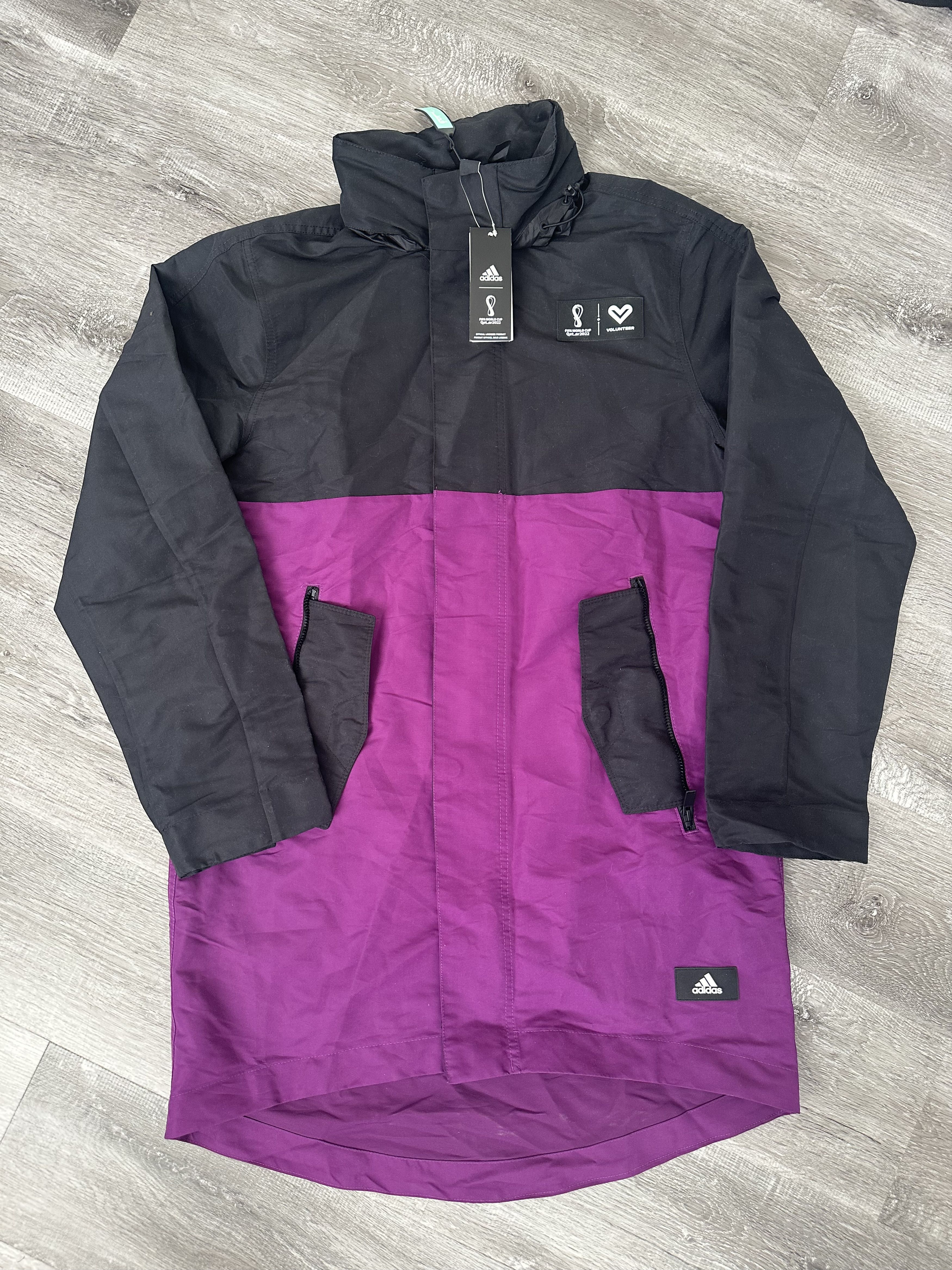 Adidas Adidas Mens Purple Black Volunteer Coat Football S M Size US S / EU 44-46 / 1 - 1 Thumbnail