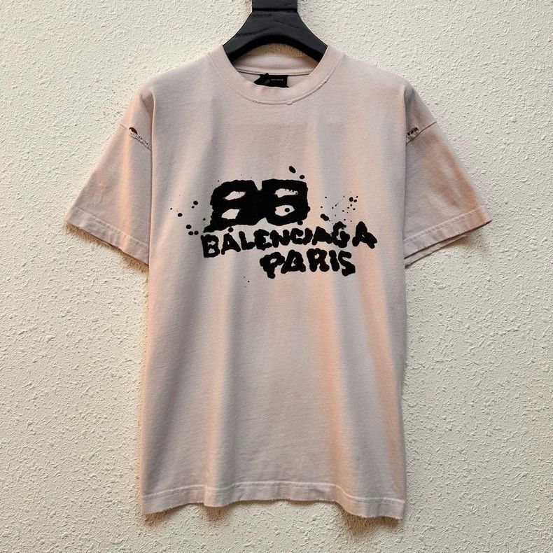 Balenciaga Balenciaga Graffiti Logo Pink Tee Size US XS / EU 42 / 0 - 1 Thumbnail