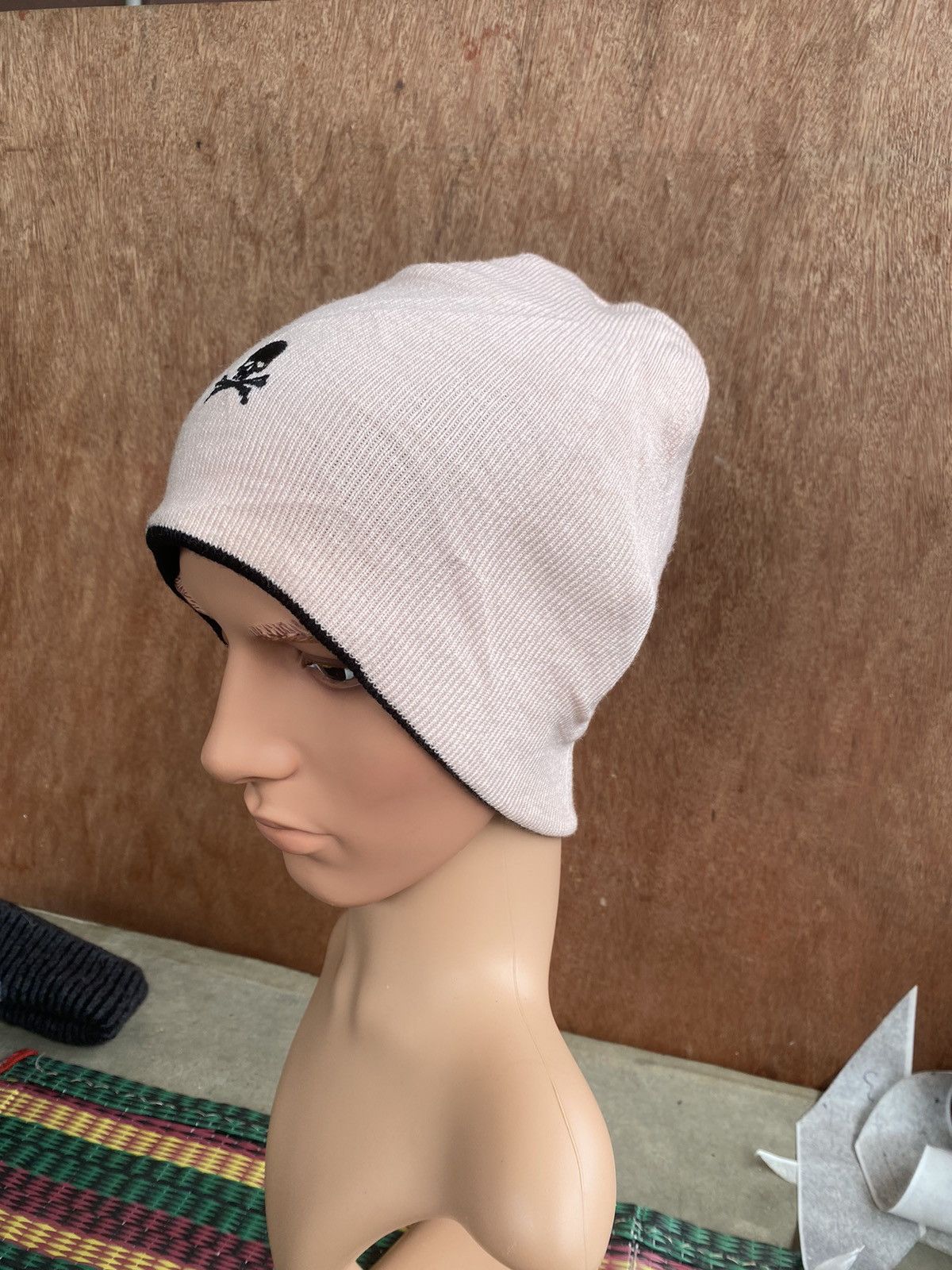 Vintage Skull Printed Reversible Beanie Hat Size ONE SIZE - 6 Thumbnail