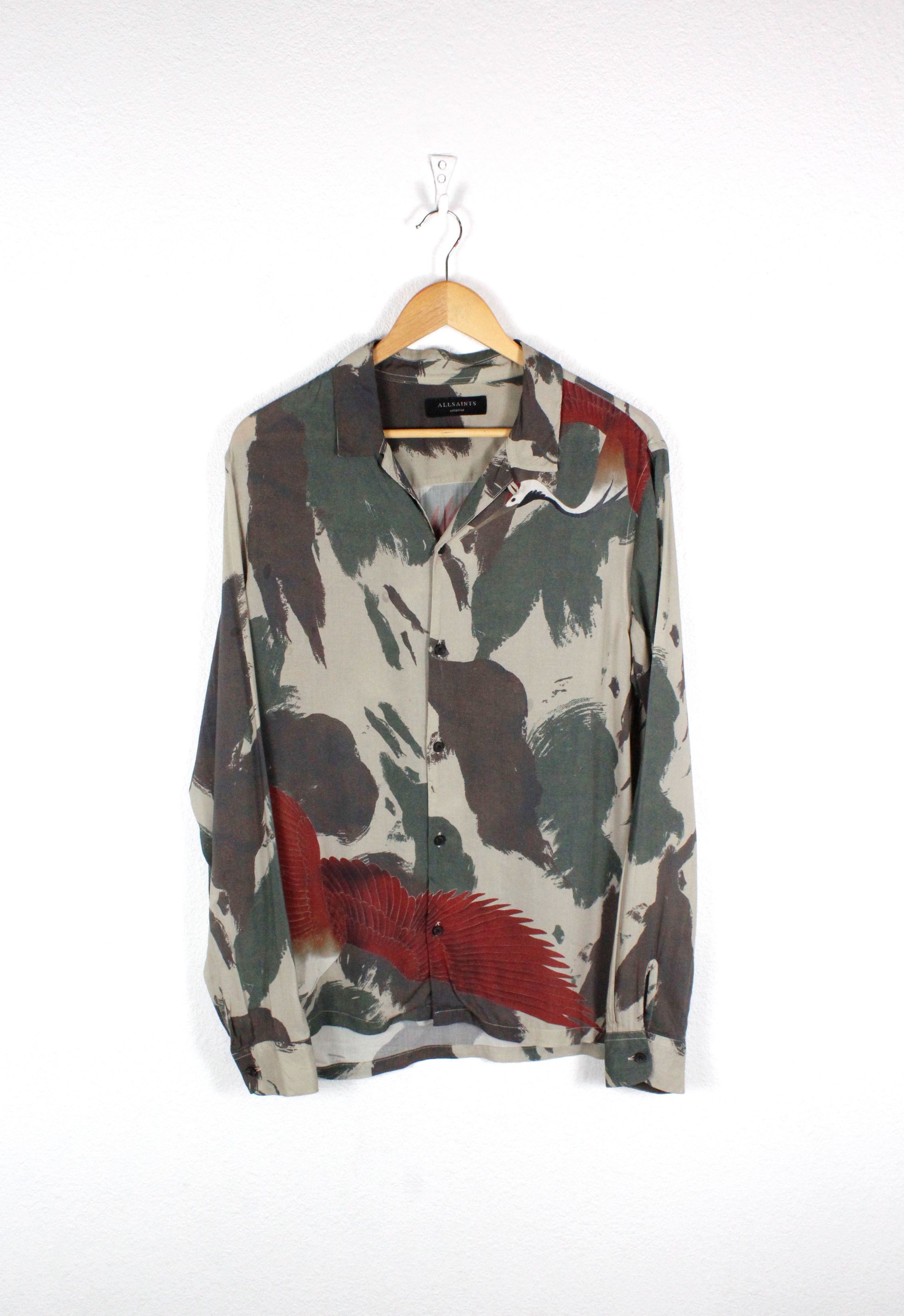 Allsaints Allsaints Lucerne Viscose Printed Open Collar Shirt Size US M / EU 48-50 / 2 - 1 Thumbnail