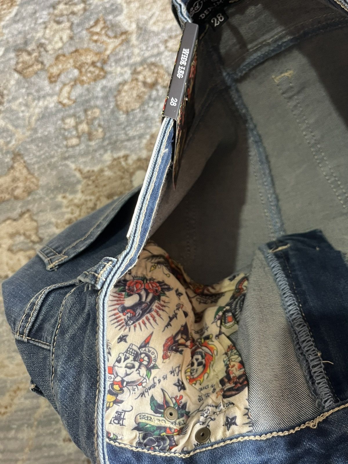 Ed Hardy EAGLE HEART BAGGY ED HARDY GRAPHIC JEANS 28x32 Size US 28 / EU 44 - 5 Thumbnail