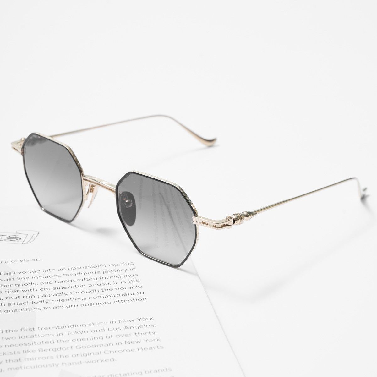 Chrome Hearts CHROME HEARTS EVACULATION MATTE BLACK/GOLD PLATED SUNGLASSES Size ONE SIZE - 2 Thumbnail