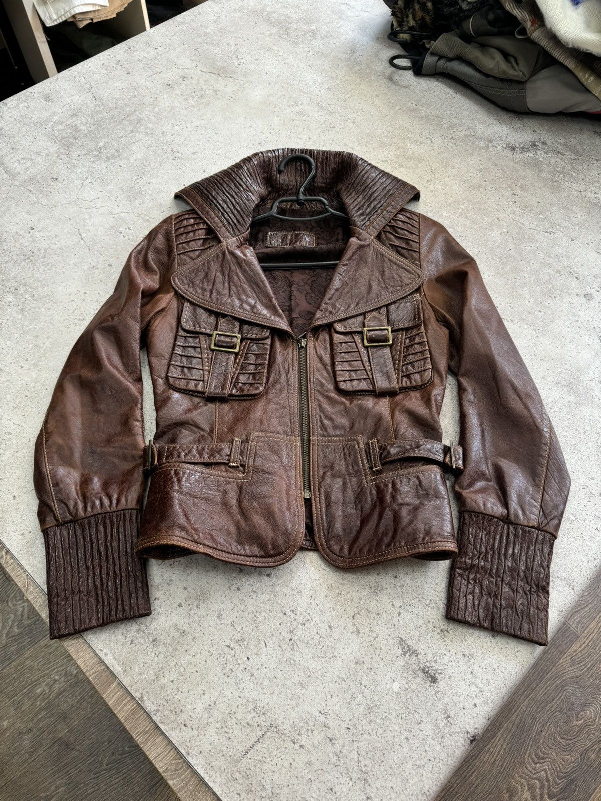 Vintage Japanese Real Leather PatchPocket Jacket